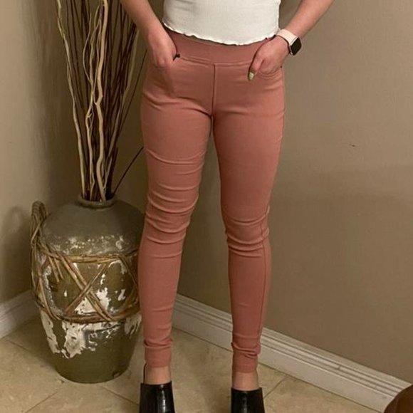 Peach Pink Jeggings - Picture 1 of 2